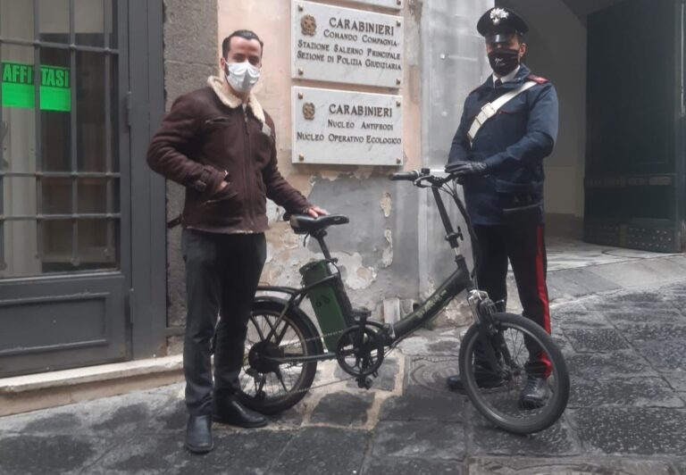 Salerno, ritrovata bici elettrica rubata. Denunciato l’autore del furto